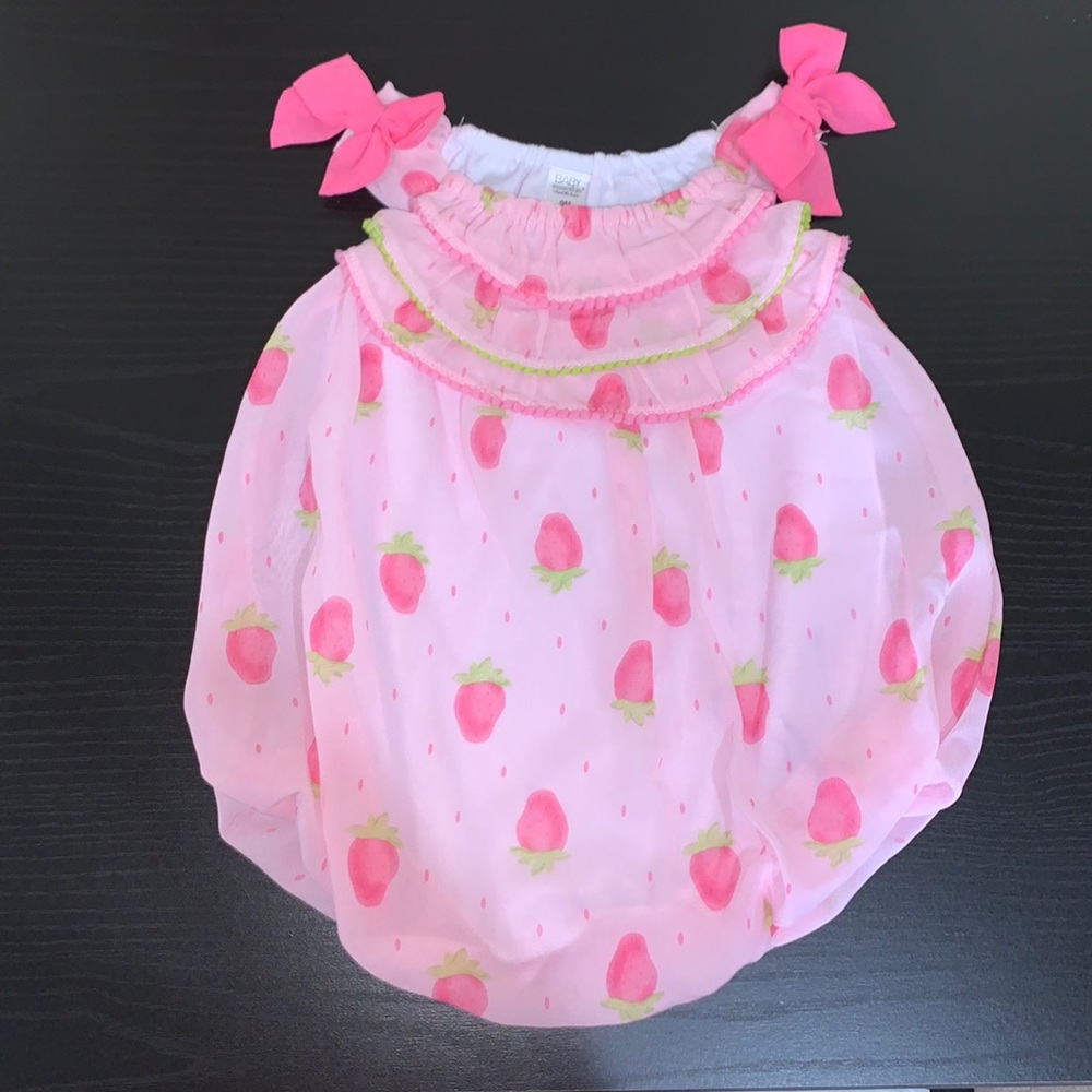 Strawberry bows romper